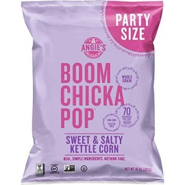 Angies BOOMcHIcKAPOP Sweet and Salty Kettle corn Popcorn, gluten Free, Party Size 10 oz