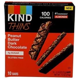 KIND THINS Peanut Butter Dark chocolate Bars, gluten Free, 100 calories, 074 oz bars, 10 count