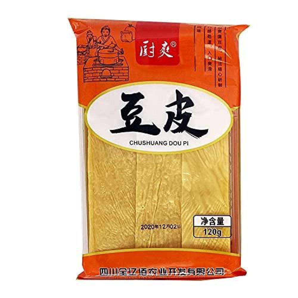 Tofu Skin China Specialty Snacks Dry Goods Soy Products Yuba Dried Fried Soybean Tofu Skin Vegan Food Vegetarian Non-Gmo Oufupi Youdoupi 120G