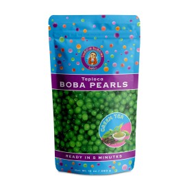 gREEN TEA (Matcha) Boba Tea Tapioca Pearls Ready in 5 Minutes by Buddha Bubbles Boba