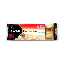 Ka-Me Sesame Rice Crackers 35 Oztrays (Pack Of 12) Asian Ingredients And Flavors, No Artificial Flavors, Non Gmo, Great With Salmon, Cheese, Egg Tuna Salad, Guacamole, Hummus More