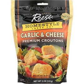 Reese Homestyle Garlic And Cheese Croutons, 5-Ounces (Pack Of 12)