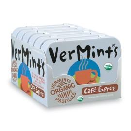 Vermints Organic Caf Express Pastilles, 1.41oz Tins (Pack of 6)