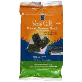 Seas Gift Roasted & Sea Salted Seaweed Snack Pack .17Oz