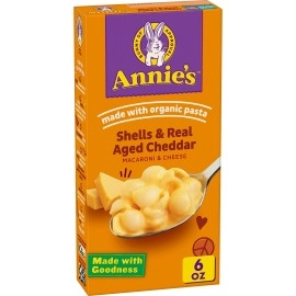 Annie's Shells & Aged Cheddar Macaroni and Cheese, Mac and Cheese, 6 oz
