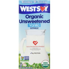 West Soy Organic Soymilk, Unsweetened Vanilla, 32 Fl Oz