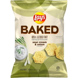 Lays Oven Baked Sour Cream & Onion Flavored Potato Crisps, 6.25 Ounce