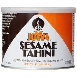 Joyva Tahini - 100% Pure Roasted Sesame Seed Paste For Salad Dressing Hummus Sauce Baba Ganoush Dessert - Natural Vegan Kosher Non-Gmo No Peanuts No Gluten No Dairy (15 Oz)