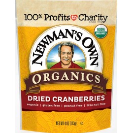 Newmans Own Organics Cranberries Zip Lock Dried Organic 4 Ounce