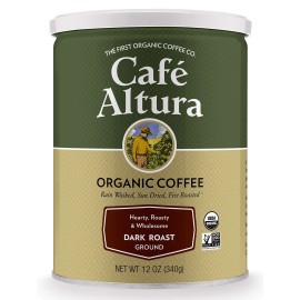 Cafe Altura Ground Organic Coffee, Dark Roast, 12 Ounce (Pack Of 3)