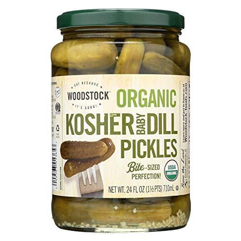 Woodstock Farms Organic Baby Kosher Dill Pickles ( 6X24 Oz)