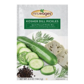 Mrs. Wages Kosher Dill Pickles Quick Process Mix 6.5 Ounce (Value Pack Of 6)