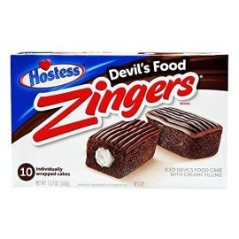 Hostess Zingers Iced Devils Food Cake 10 Per Box