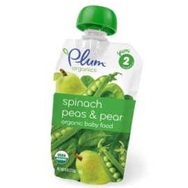 Plum Organics Baby Food Spinach Peas & Pear 4.22-Ounce Pouches (Pack Of 24)