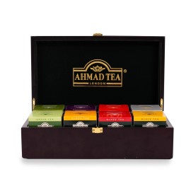 Ahmad Tea Keeper Wooden Box With 80-Count Assorted Tea Bags