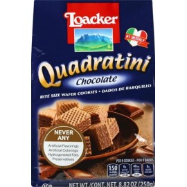 Loacker Quadratini, Chocolate Wafer Cookie, 8.82 Ounce Pack