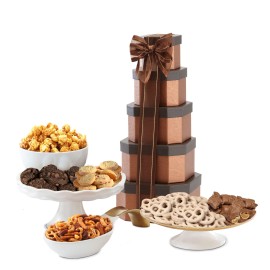 Broadway Basketeers Gourmet Mothers Day Food Gift Basket Tower Snack Gifts For Women, Men, Families, College, Delivery For Holidays, Appreciation, Thank You, Congratulations, Corporate