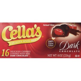 Cella's Dark Chocolate Covered Cherries, 16 Count (Pack of 1)