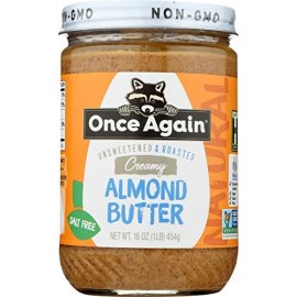 Once Again Natural Creamy Roasted Almond Butter Unsweetened And Salt-Free 16 Ounce