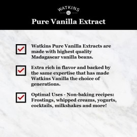 Watkins Pure Vanilla Extract, With Madagascar Vanilla Beans, Non-Gmo, Kosher, 1 Oz Bottle, 1-Pack