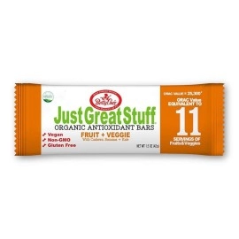 Just Great Stuff Organic Protein Bars | Superfood Fruit and Vegetable Bars | Gluten Free, Vegan, Non GMO | Organic Snacks for Adults & Kids | Individually Wrapped | Fruits & Veggies (12 Pack)