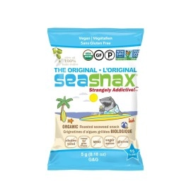 Seasnax Organic Roasted Seaweed Snack, Original, 0.18 Ounce (Pack Of 6)