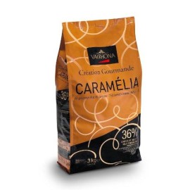 Valrhona Caramel Chocolate Pistoles - Milk, 34%, Caramelia - 1 Bag, 66 Lb