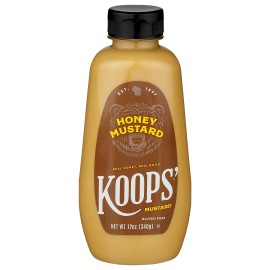 Koops' Honey Mustard - Gourmet Mustard, Gluten-Free, Kosher, Made In Usa, From Quality Mustard Seeds, Shelf-Stable, Honey Mustard Sauce - 12 Oz, Pack Of 1