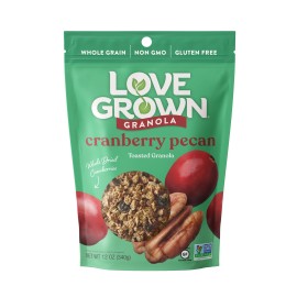 Love Grown Sweet Cranberry Pecan Oat Clusters, 12 Oz Bag, 3-Pack