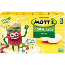Mott's Original Apple 100% Juice, 6.75 Fluid Ounce Juice Box, 8 Count