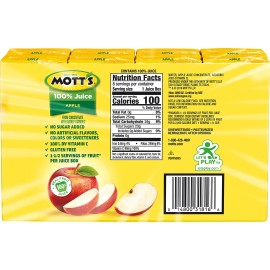 Mott's Original Apple 100% Juice, 6.75 Fluid Ounce Juice Box, 8 Count