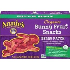 Annies Homegrown Berry Patch Organic Bunny Fruit Snacks 5-Count Pouches (Pack Of 60)60