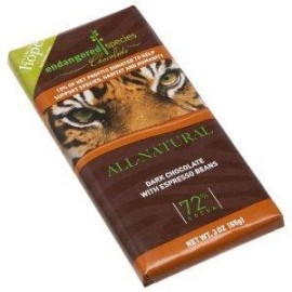 Endangered Species Dark Chocolate Bar Espresso Tiger ( 12X3 Oz) ( Value Bulk Multi-Pack)