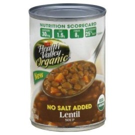 Health Valley Lentil Soup No Salt Added 15 Ounce Cans (Pack Of 12) ( Value Bulk Multi-Pack)