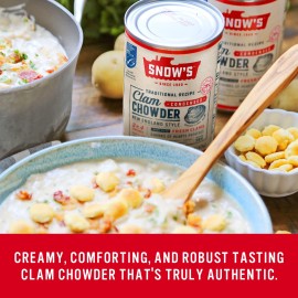 Snow's Condensed New England Clam Chowder, 15 oz Can (Pack of 12) - 4g Protein per Serving - Authentic New England Style Recipe
