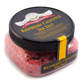 Raspberry Chipotle Sea Salt - All-Natural Sea Salt Infused With Raspberry And Chipotle Peppers, Bright, Bold, Fruity, Spicy - No Gluten, No Msg, Non-Gmo - Cooking, Finishing Salt - 4 Oz Stackable Jar
