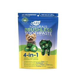 Ark Naturals Brushless Toothpaste, Dog Dental Chews For Mini Breeds, Vet Recommended For Plaque, Bacteria & Tartar Control, 1 Pack, Packaging May Vary