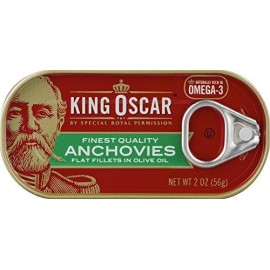 King Oscar Anchovies (Flat) 2 Oz can (Pack of 4)