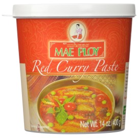 MAE PLOY Curry Paste, Red, Small, 14-Ounce (Pack of 4)