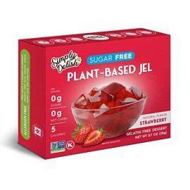 Simply Delish Natural Strawberry Jel Dessert - Sugar Free Non Gmo Gluten Free Fat Free Vegan Keto Friendly - 0.7 Oz (Pack Of 12)