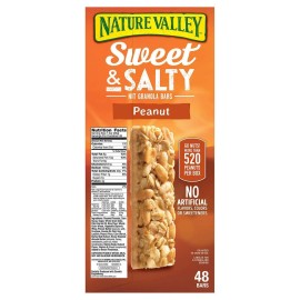 Natures Valley Sweet and Salty Granola Bars Peanut dipped in Peanut Butter Coating, 36 Count, Pack of 1
