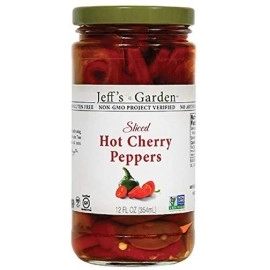 Jeffs Naturals Sliced Hot Cherry Peppers 12 Ounce (Pack Of 6)