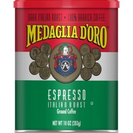 Medaglia D'Oro Italian Roast Espresso Style Ground Coffee, 10 Ounces (Pack of 12)