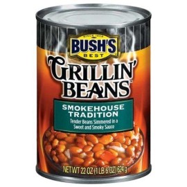 Bushs Best, Grillin Beans, Smokehouse Tradition, 22oz Can (Pack of 6)