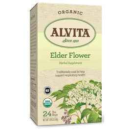 Alvita Organic Elder Flower Tea Bags, 24 Count