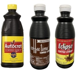Coffee Syrup Sample Pack (1 Autocrat 32 Oz, 1 Eclipse 16 Oz And 1 Coffee Time Coffee Syrup 16 Oz)