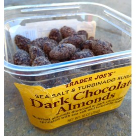 Trader Joe's Sea Salt & Turbinado Sugar Dark Chocolate Almonds (Pack Of 2)