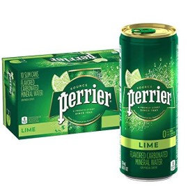 Perrier Lime Flavored Carbonated Mineral Water, 8.45 Fl Oz. Slim Cans (Pack Of 10)