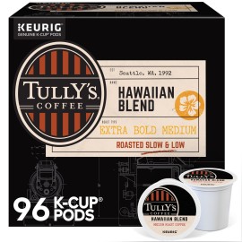 Tully'S Coffee Hawaiian Blend Keurig Single-Serve K-Cup Pods, Extra Bold Medium, 96 Count