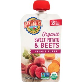 Earths Best Organic Baby Food Stage 2 Sweet Potatoes & Beets 3.5 Oz Pouch